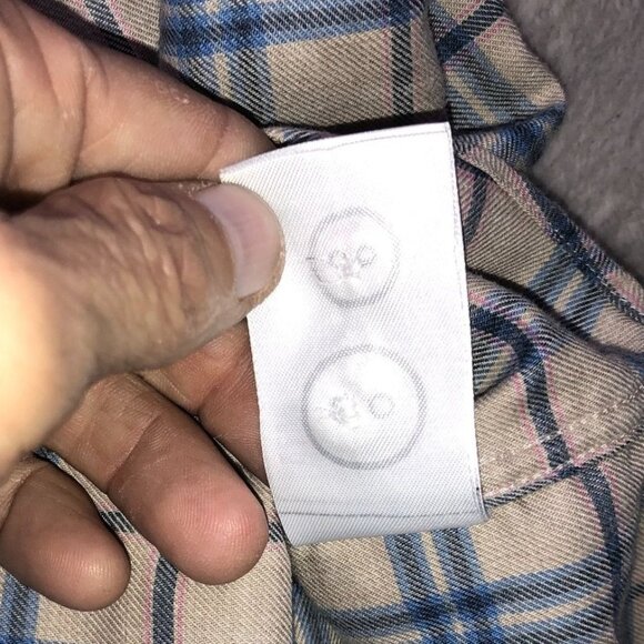 Untuckit Men Shirt Size XL Wrinkle-Free Long Sleeve Flannel Plaid Button Up Blue - Picture 11 of 13